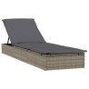 Sonnenliege 1 Stk. mit Tisch Grau Poly Rattan