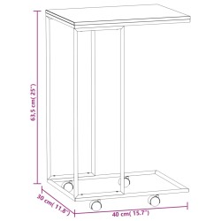 Beistelltisch mit Rollen Weiß 40x30x63,5 cm Holzwerkstoff