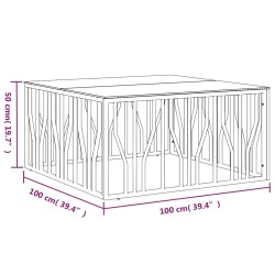 Couchtisch 100x100x50 cm Edelstahl und Glas