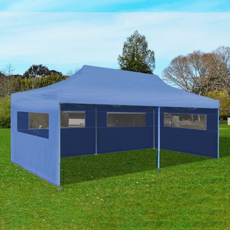 Pop-Up-Partyzelt Faltbar Blau 3×6 m