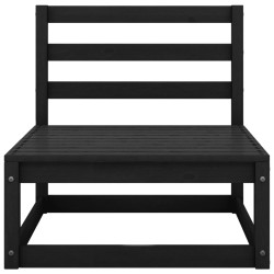 2-tlg. Garten-Lounge-Set mit Kissen Schwarz Kiefer Massivholz