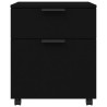 Mobiler Aktenschrank mit Rollen Schwarz 45x38x54 cm