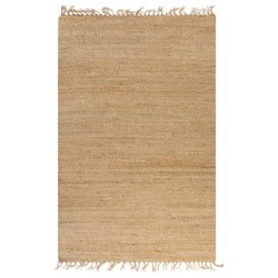 Handgewebter Teppich Jute 120 x 180 cm Natur