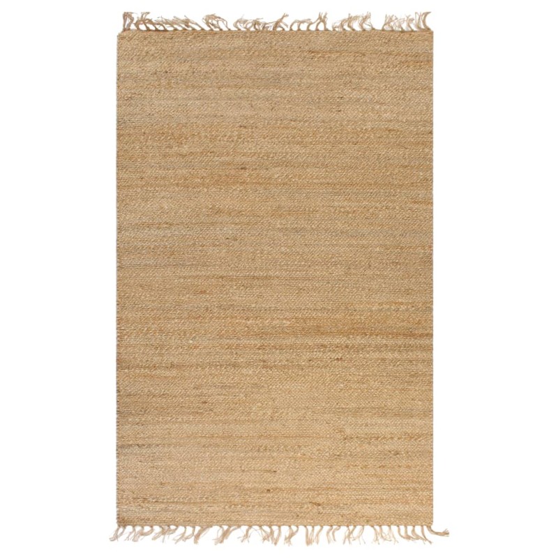 Handgewebter Teppich Jute 120 x 180 cm Natur