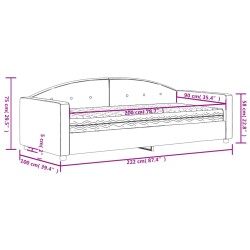 Tagesbett mit Matratze Schwarz 90x200 cm Samt