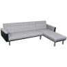 Schlafsofa L-Form Stoff Schwarz und Grau