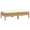 Gartensofa 2-Sitzer mit Creme Kissen Massivholz Kiefer