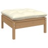 Gartensofa 2-Sitzer mit Creme Kissen Massivholz Kiefer