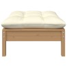 Gartensofa 2-Sitzer mit Creme Kissen Massivholz Kiefer