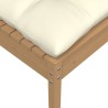 Gartensofa 2-Sitzer mit Creme Kissen Massivholz Kiefer