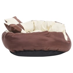 Hundekissen Wendbar und Waschbar Braun und Creme 85x70x20 cm