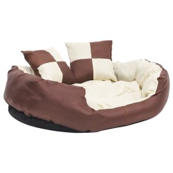 Hundekissen Wendbar und Waschbar Braun und Creme 85x70x20 cm