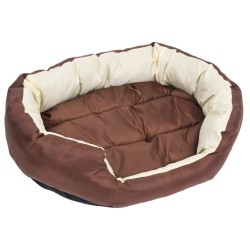 Hundekissen Wendbar und Waschbar Braun und Creme 85x70x20 cm