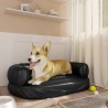 Hundebett Ergonomisch Schaumstoff Schwarz 60x42 cm Kunstleder