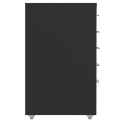 Aktenschrank mit Rollen Schwarz 28x41x69 cm Metall