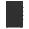 Aktenschrank mit Rollen Schwarz 28x41x69 cm Metall