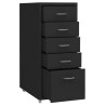 Aktenschrank mit Rollen Schwarz 28x41x69 cm Metall