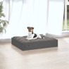 Hundebett Grau 51,5x44x9 cm Massivholz Kiefer