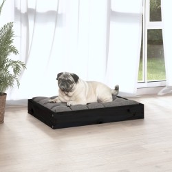 Hundebett Schwarz 61,5x49x9 cm Massivholz Kiefer