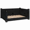 Hundebett Schwarz 65,5x50,5x28 cm Massivholz Kiefer