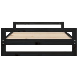 Hundebett Schwarz 105,5x75,5x28 cm Massivholz Kiefer