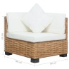 Ecksofa mit Auflagen Natur Rattan