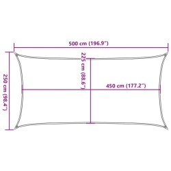 Sonnensegel 160 g/m² Schwarz 2,5x5 m HDPE