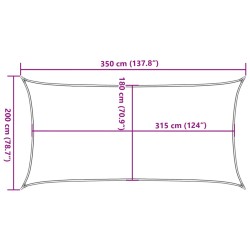 Sonnensegel 160 g/m² Braun 2x3,5 m HDPE