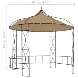 Pavillon 300x290 cm Taupe Rund