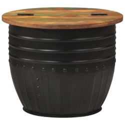 Couchtisch Schwarz 50x39,5 cm Altholz Massiv