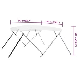 4-Bow Bimini Top Weiß 243x180x137 cm