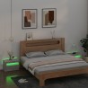 Nachttische 2 Stk. mit LEDs Betongrau 60x35x40 cm