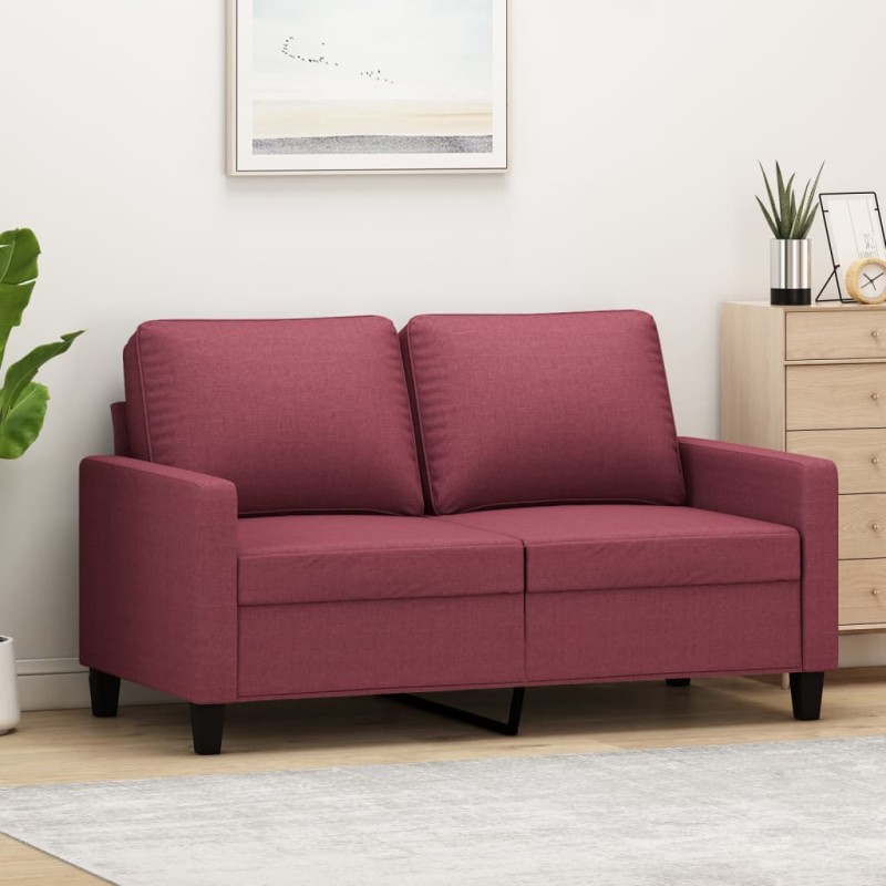 2-Sitzer-Sofa Weinrot 120 cm Stoff