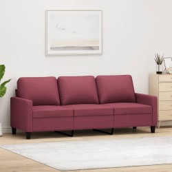 3-Sitzer-Sofa Weinrot 180 cm Stoff