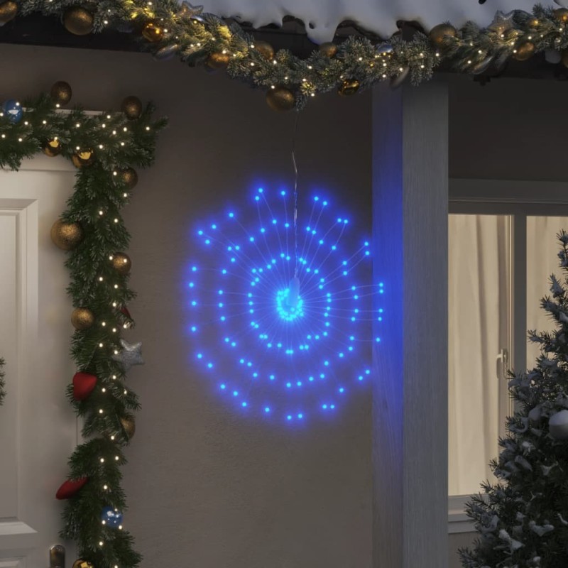 Weihnachtsbeleuchtungen Feuerwerk 8 Stk. 140 LEDs Blau 17 cm