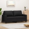 2-Sitzer-Sofa Schwarz 140 cm Kunstleder