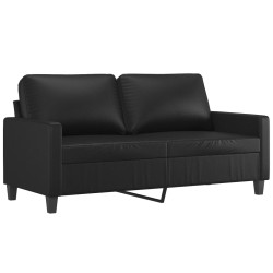 2-Sitzer-Sofa Schwarz 140 cm Kunstleder