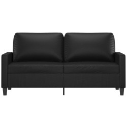 2-Sitzer-Sofa Schwarz 140 cm Kunstleder