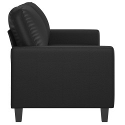 2-Sitzer-Sofa Schwarz 140 cm Kunstleder