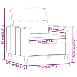 Sofasessel Hellgrau 60 cm Stoff