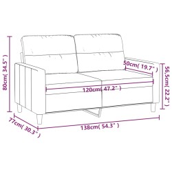 2-Sitzer-Sofa Schwarz 120 cm Stoff