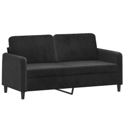 2-Sitzer-Sofa Schwarz 140 cm Samt