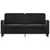 2-Sitzer-Sofa Schwarz 140 cm Samt