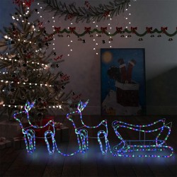 Weihnachtsdekoration Rentiere und Schlitten Outdoor 576 LEDs