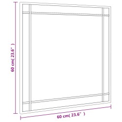 Wandspiegel Schwarz 60x60 cm Quadratisch Eisen