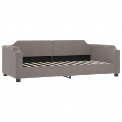 Tagesbett Ausziehbar mit Matratzen Taupe 100x200 cm Stoff