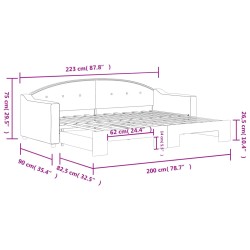 Tagesbett Ausziehbar Dunkelgrau 80x200 cm Stoff