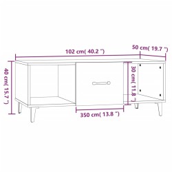 Couchtisch Betongrau 102x50x40 cm Holzwerkstoff