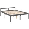 Seniorenbett Grau 150x200 cm Massivholz Kiefer