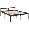 Seniorenbett Schwarz 150x200 cm Massivholz Kiefer